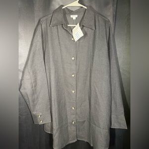 LuLaRoe xl Abigail Black Flannel long sleeve button up